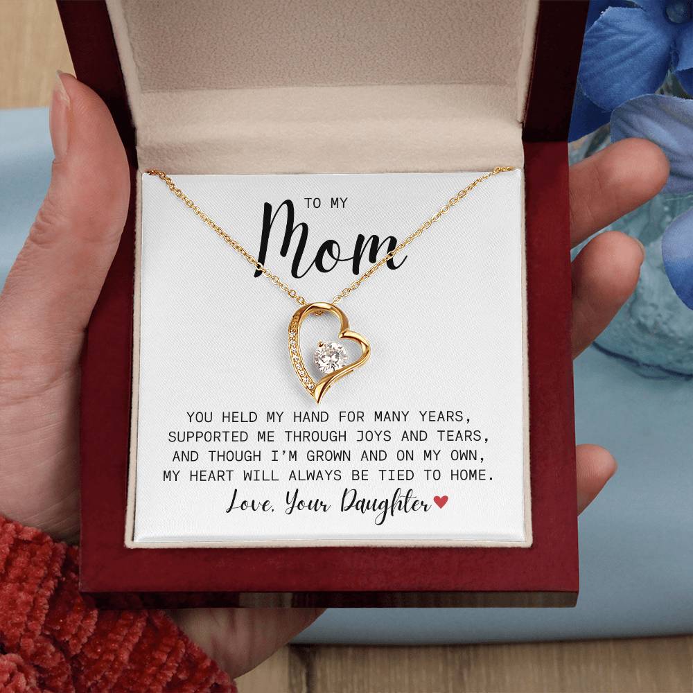 To My Mom| You Held My Hand From Daughter| Forever Love Necklace