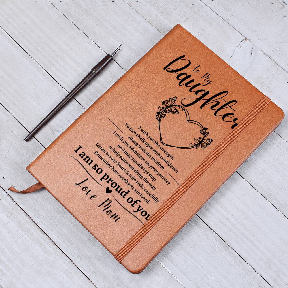 TO MY DAUGHTER HEART | Love Mom | Leather Journal