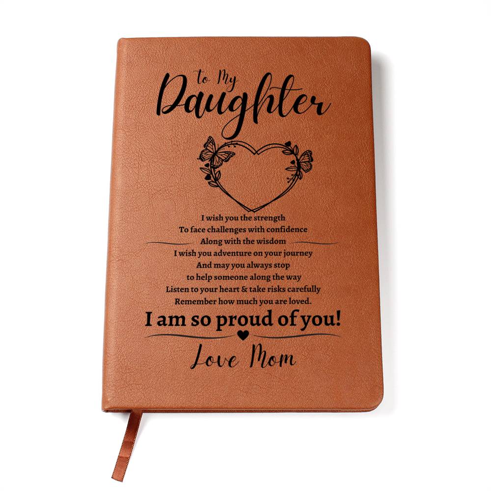 TO MY DAUGHTER HEART | Love Mom | Leather Journal