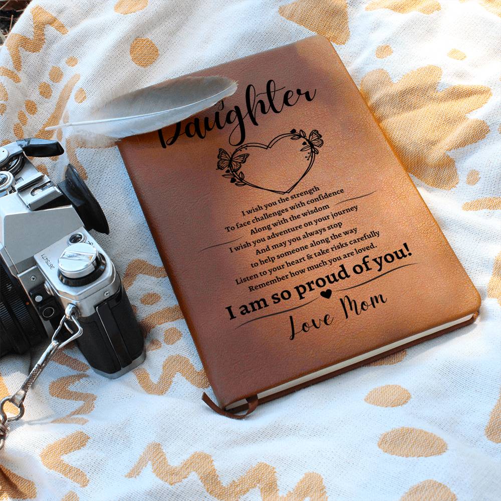 TO MY DAUGHTER HEART | Love Mom | Leather Journal