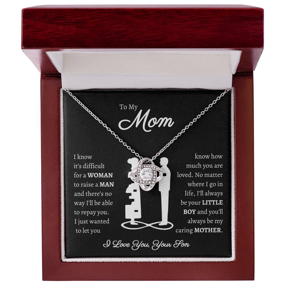 TO MY MOM | Woman Raise a Man | Black | Love Knot Necklace