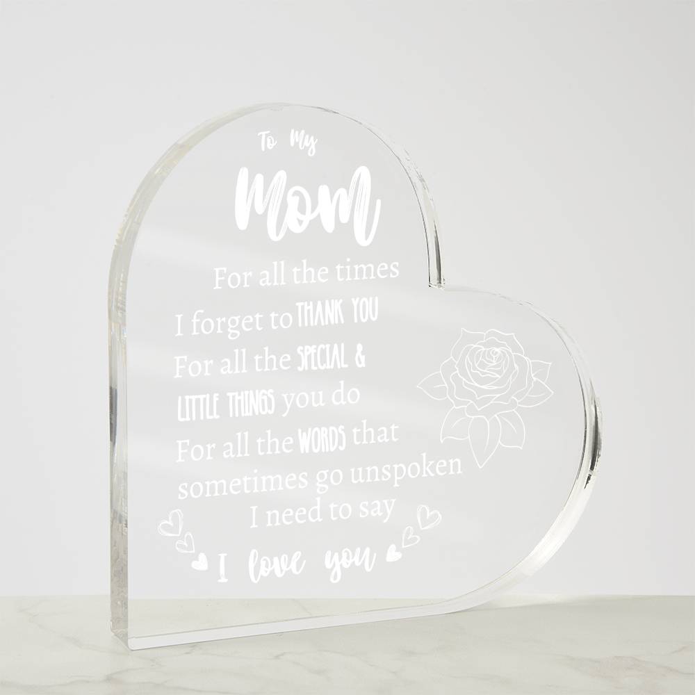 TO MY MOM | Rose Heart Acrylic