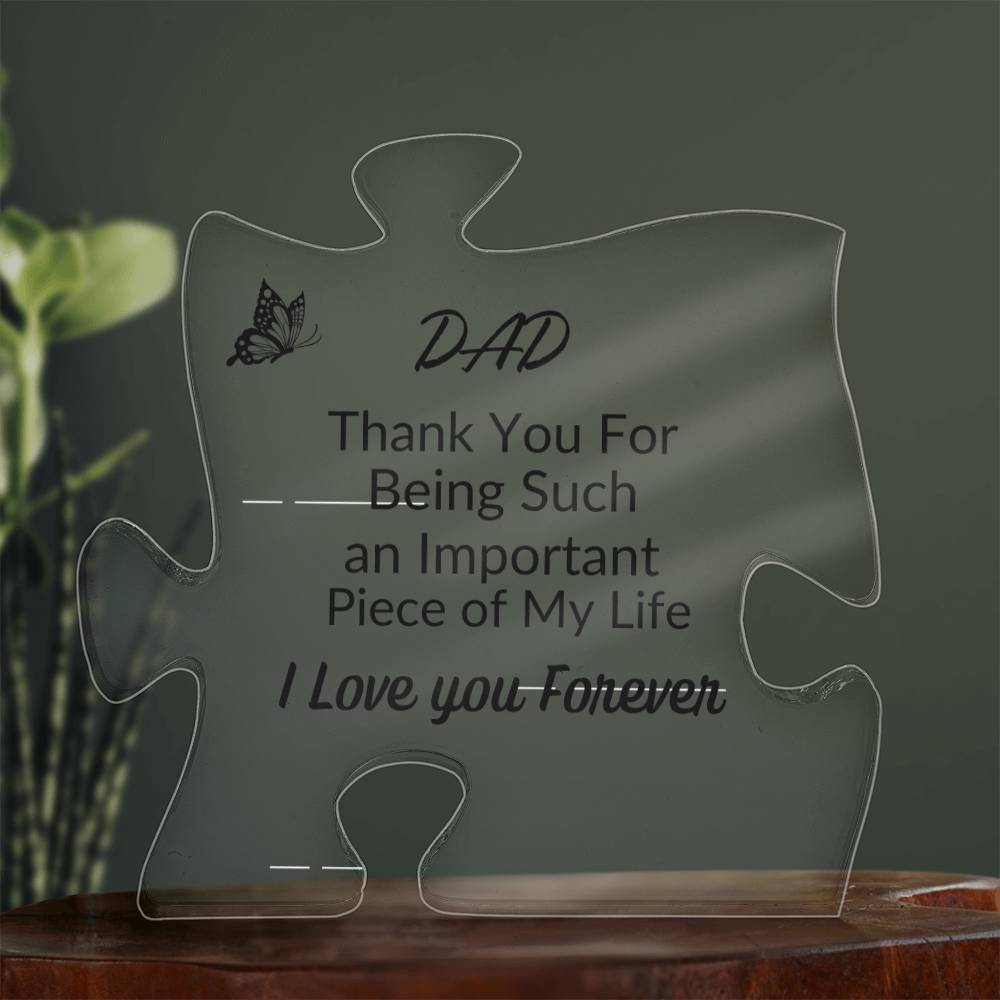 DAD| Thank You| Love You Forever| Acrylic Puzzle