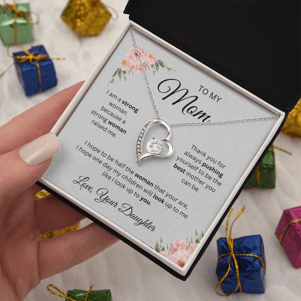 TO MY MOM| Thank You-Grey-Forever Love Necklace
