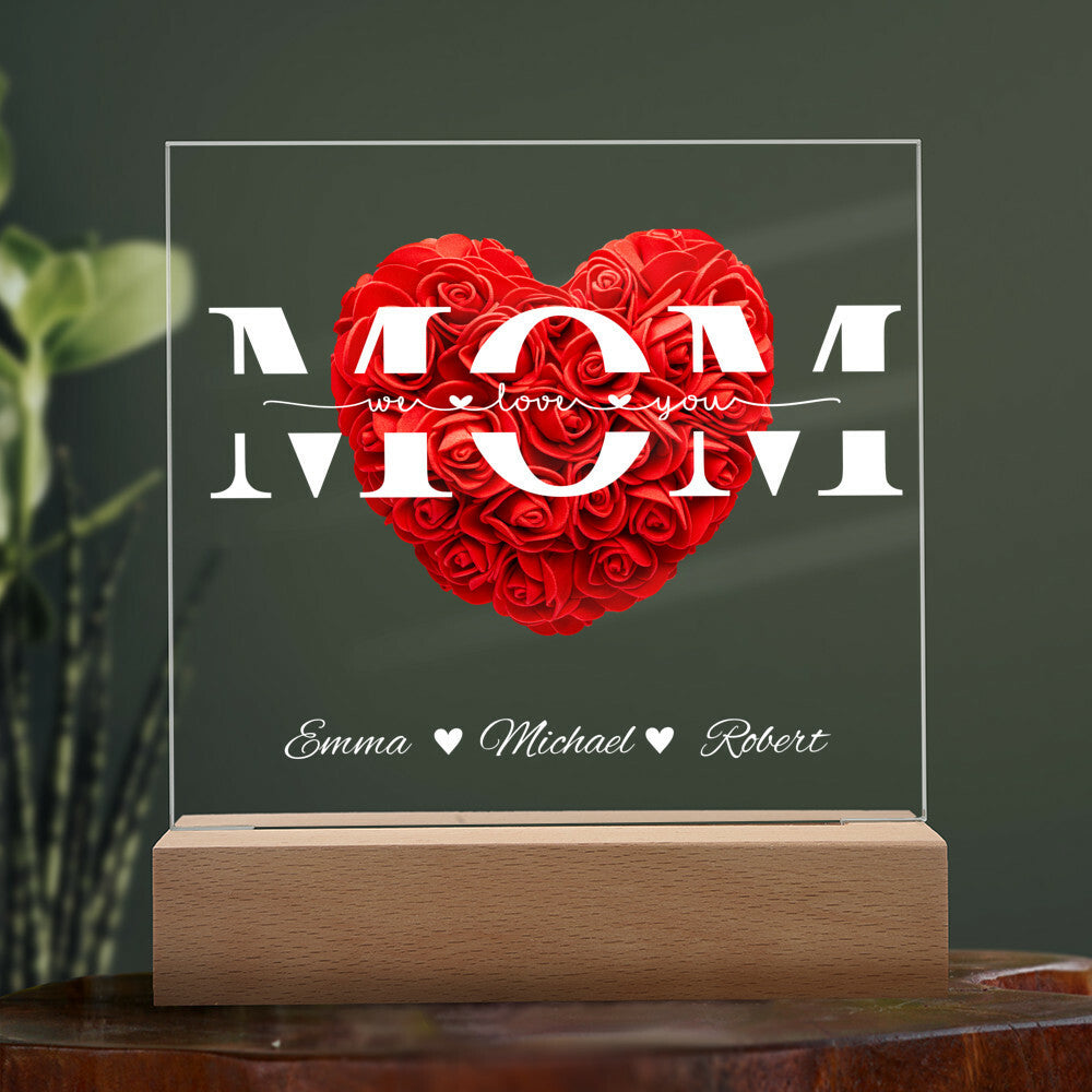 MOM HEART PERSONALIZED Acrylic Plaque