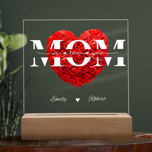 MOM HEART PERSONALIZED Acrylic Plaque