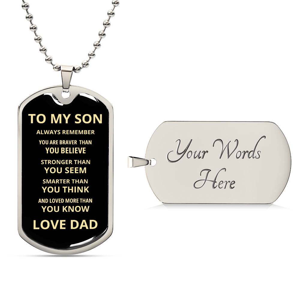 TO MY SON LOVE DAD | Dog Tag