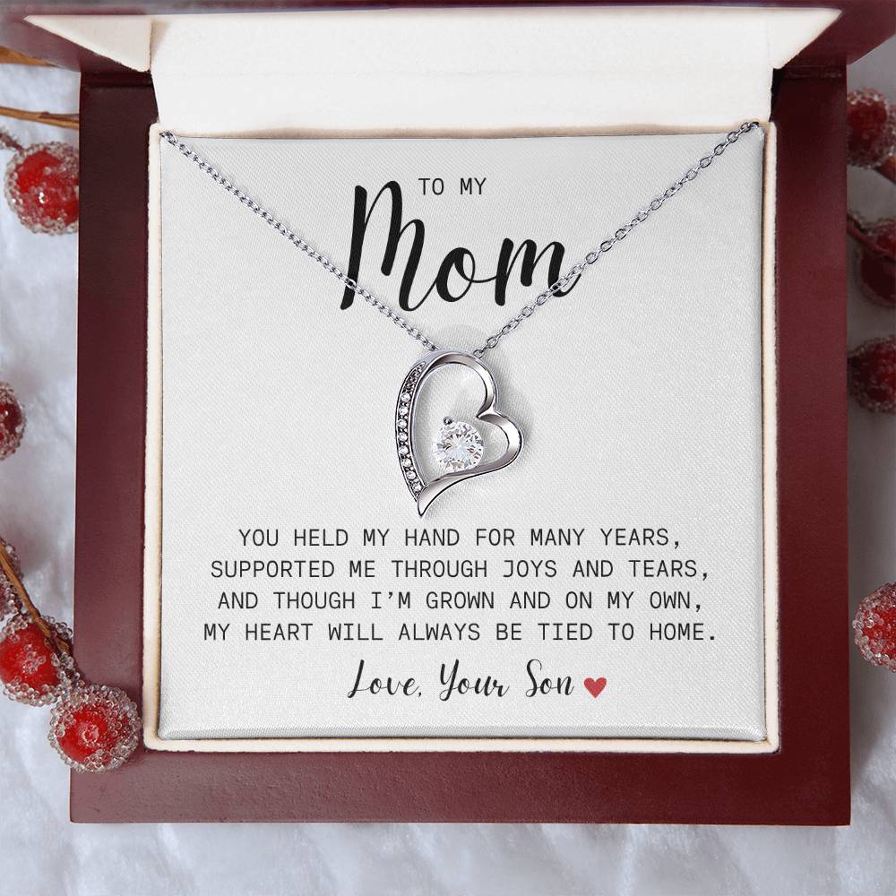 To My Mom| You Held My Hand From Son| Forever Love Necklace