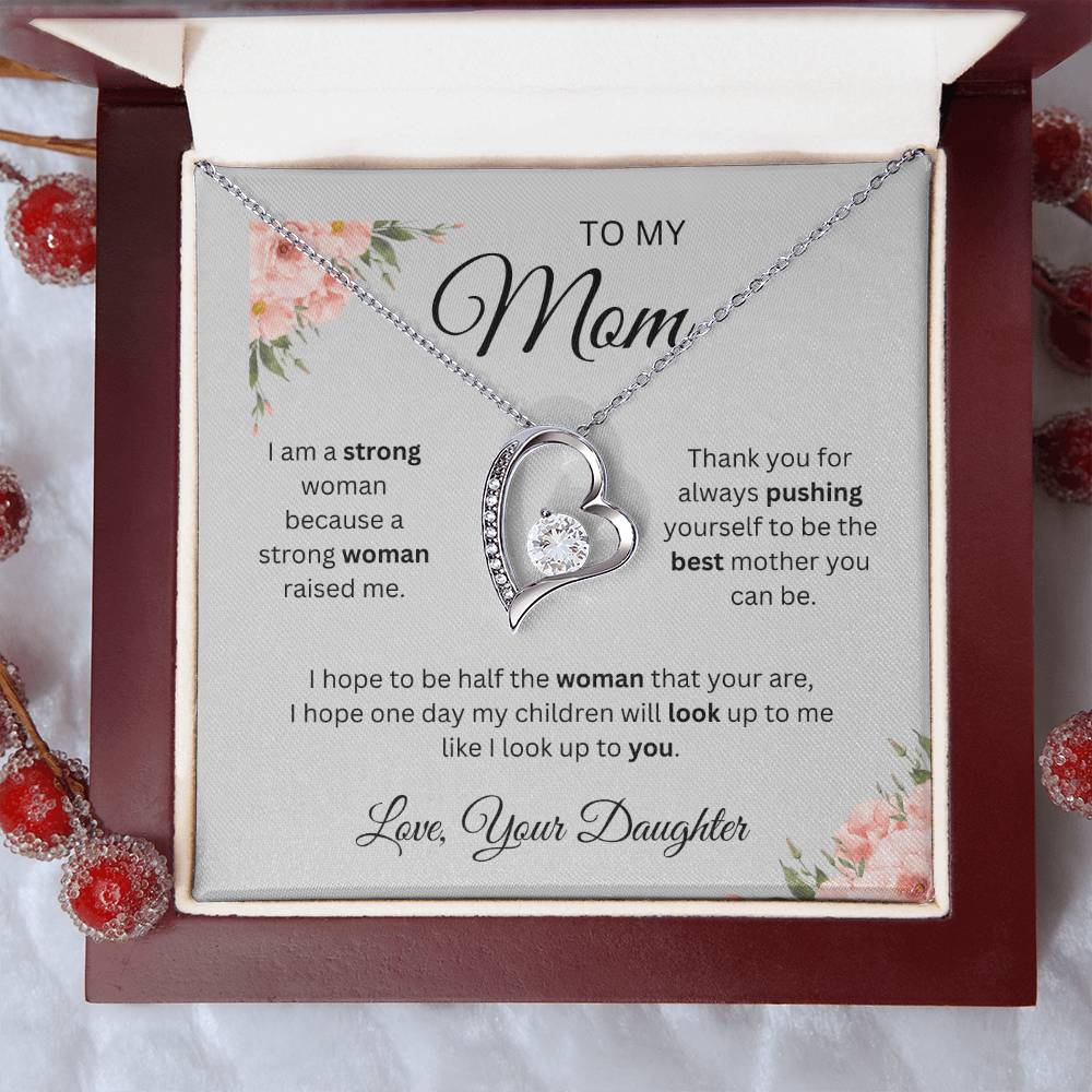 TO MY MOM| Thank You-Grey-Forever Love Necklace