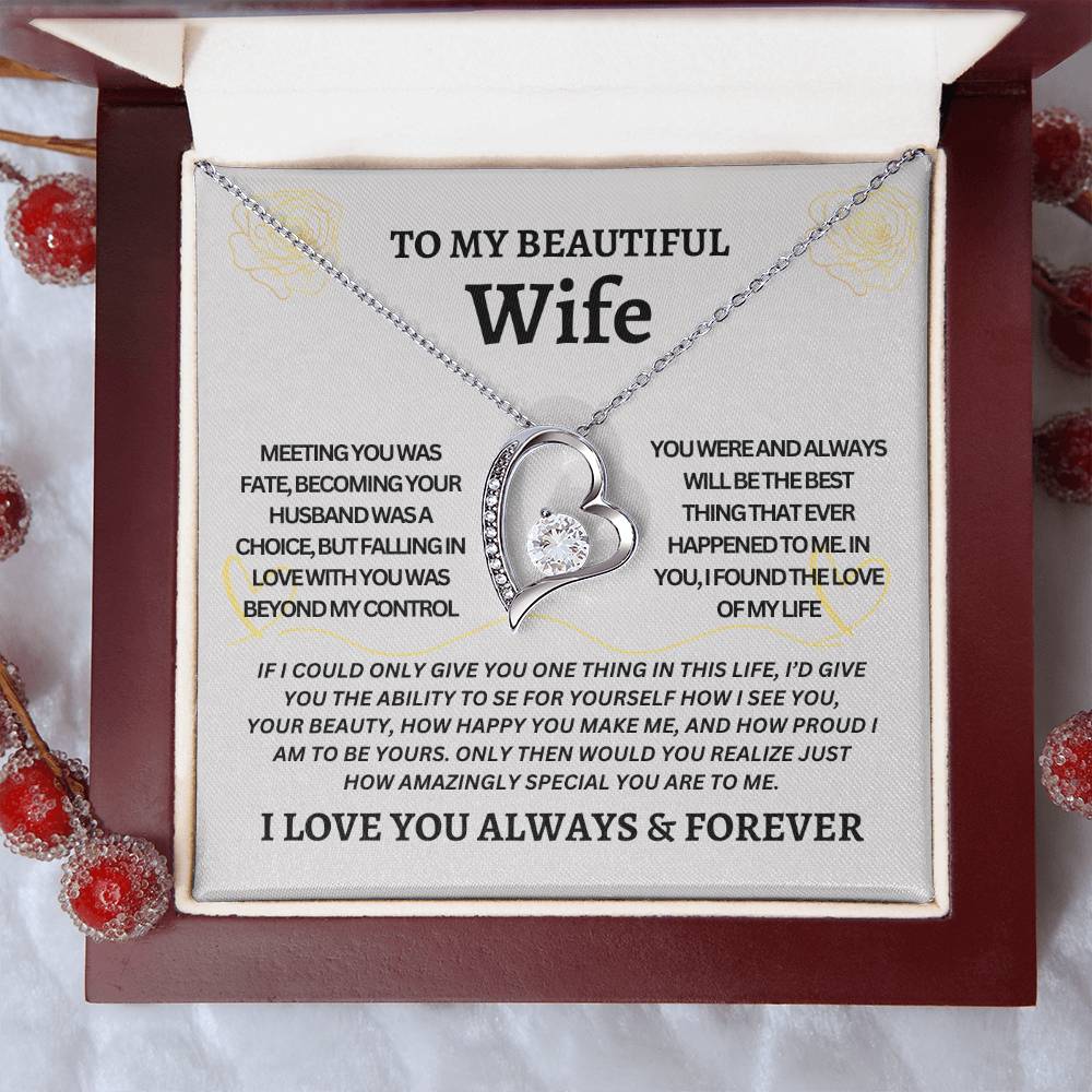 TO MY BEAUTIFUL WIFE | Gift for your Wife | Forever Love Necklace