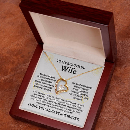 TO MY BEAUTIFUL WIFE | Gift for your Wife | Forever Love Necklace