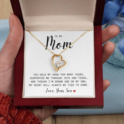 To My Mom| You Held My Hand From Son| Forever Love Necklace