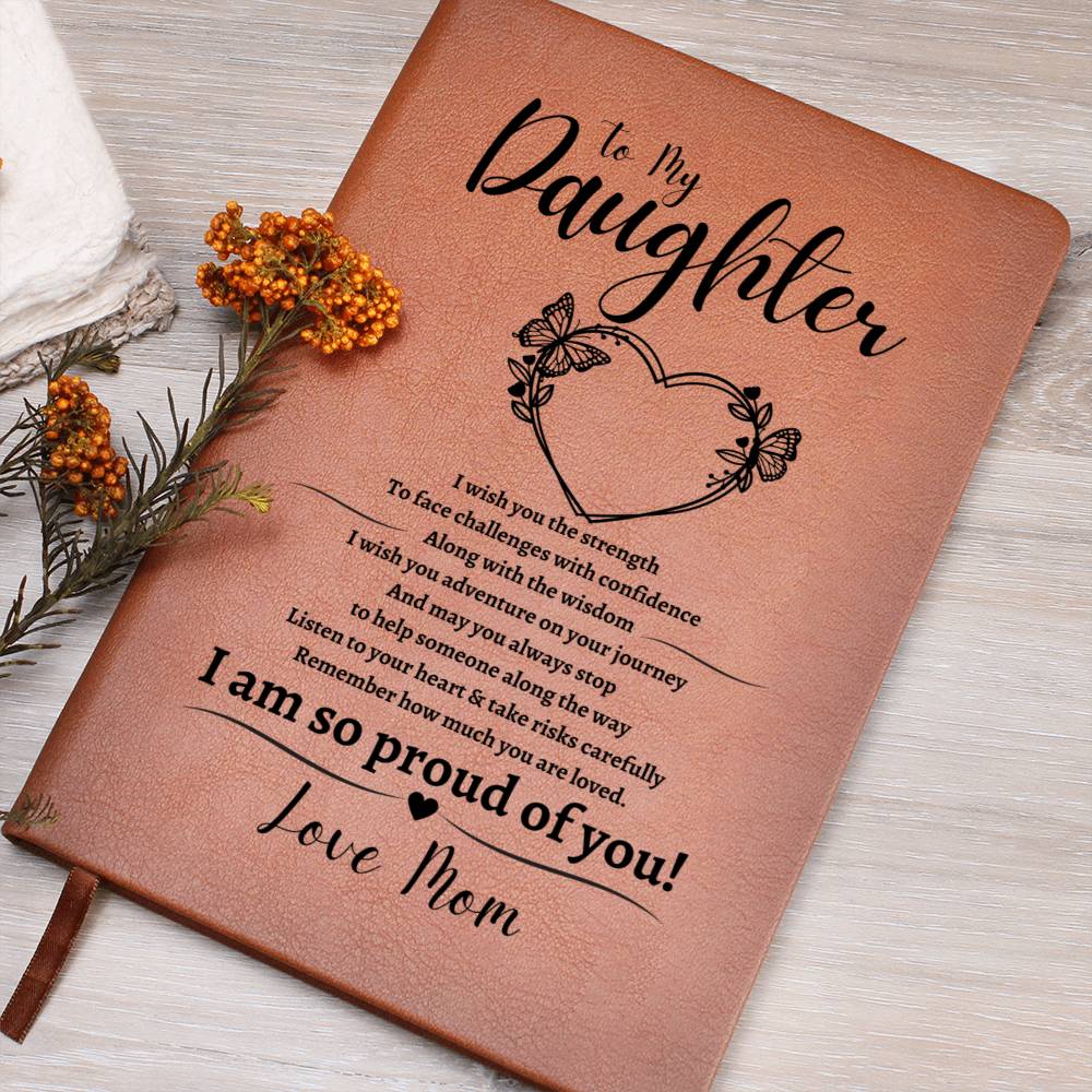 TO MY DAUGHTER HEART  | Love Mom | Leather Journal