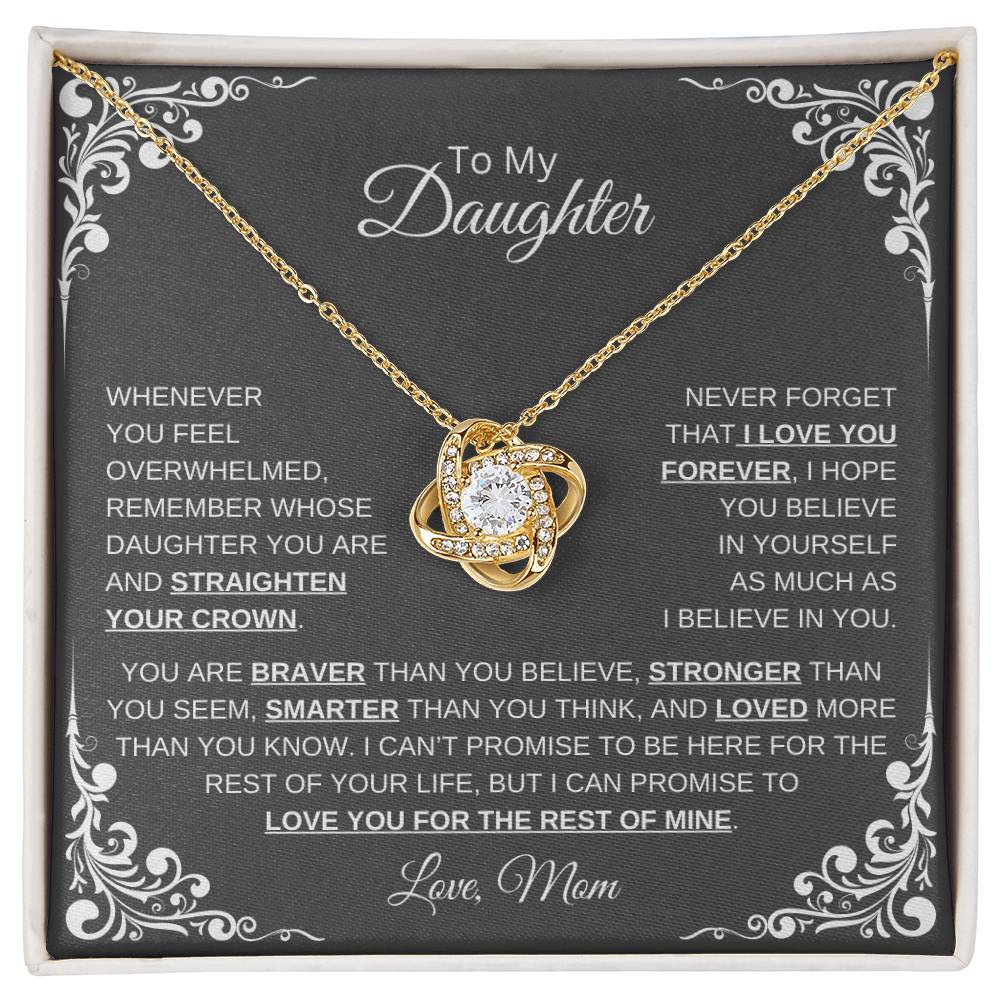 TO MY DAUGHTER | Love Mom | Love Knot Necklace