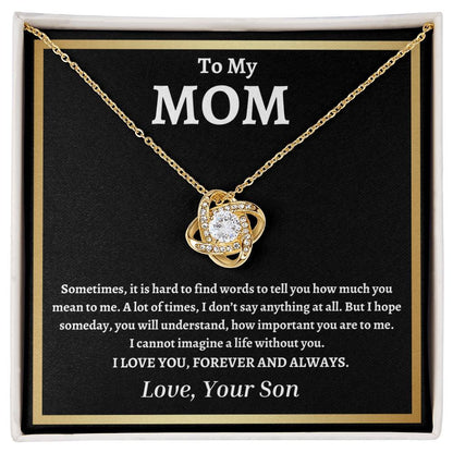 TO MY MOM | Mother's Gift from Son | Love Knot Necklace