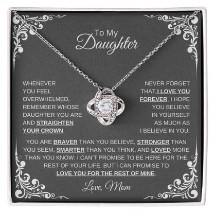 TO MY DAUGHTER | Love Mom | Love Knot Necklace