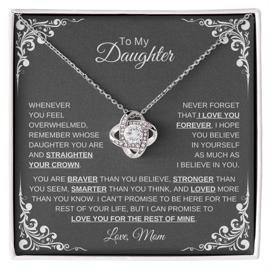 TO MY DAUGHTER | Love Mom | Love Knot Necklace