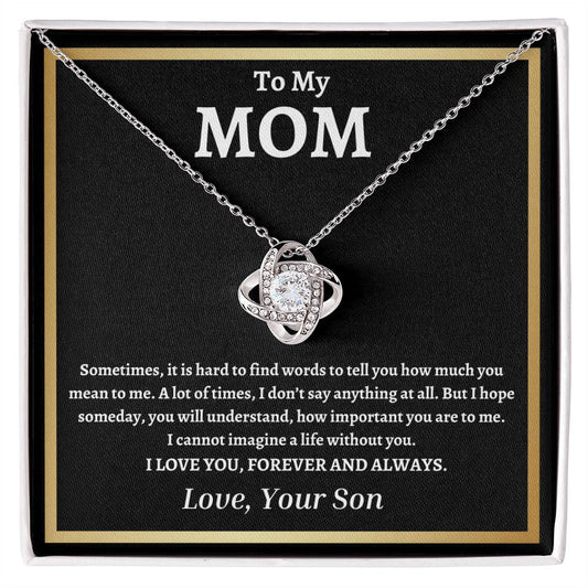 TO MY MOM | Mother's Gift from Son | Love Knot Necklace