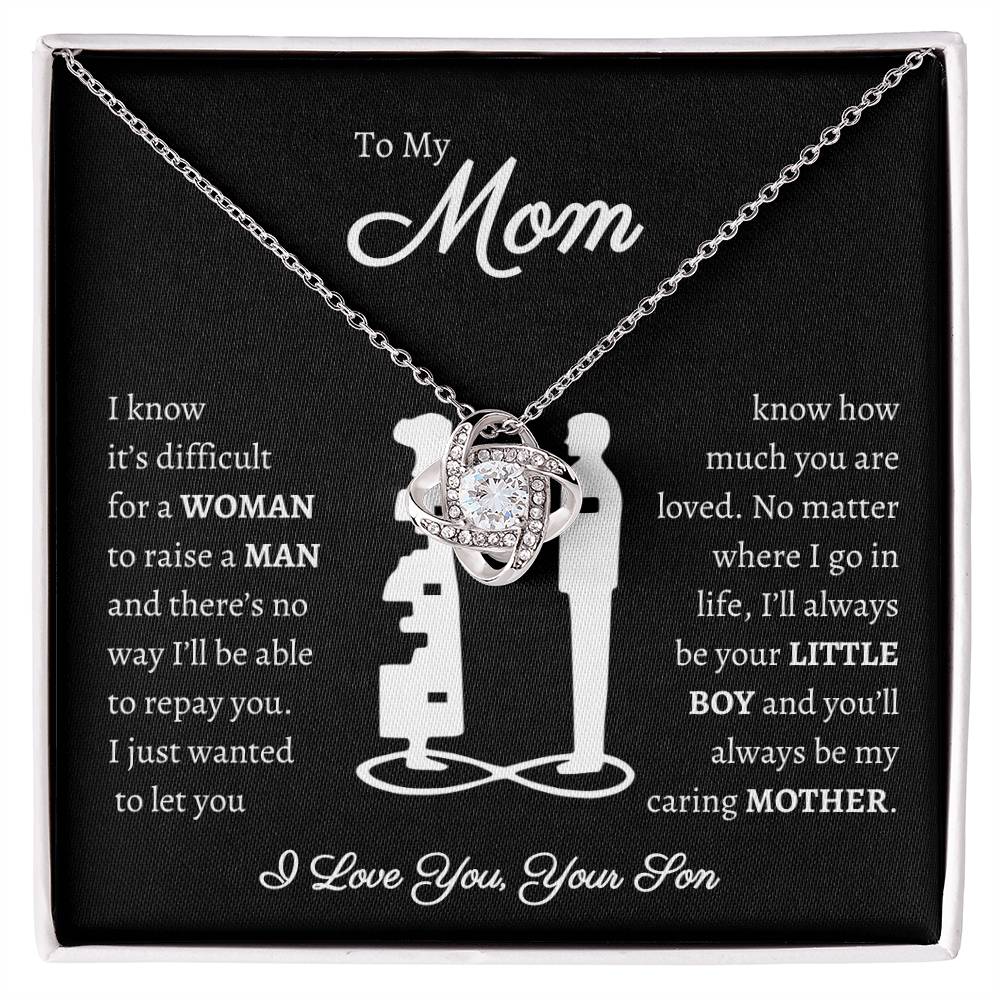 TO MY MOM | Woman Raise a Man | Black | Love Knot Necklace