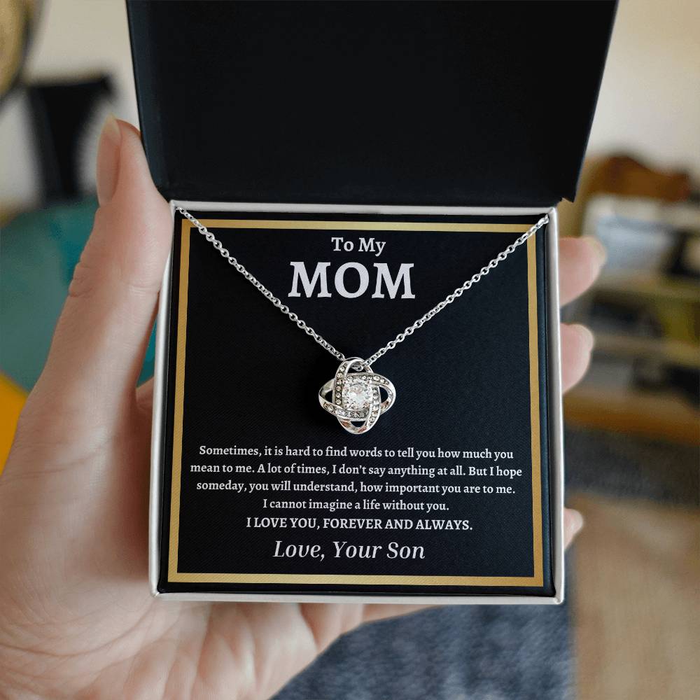 TO MY MOM | Mother's Gift from Son | Love Knot Necklace