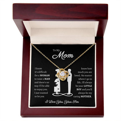 TO MY MOM | Woman Raise a Man | Black | Love Knot Necklace