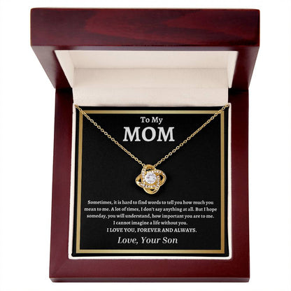 TO MY MOM | Mother's Gift from Son | Love Knot Necklace