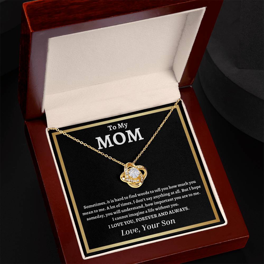 TO MY MOM | Mother's Gift from Son | Love Knot Necklace