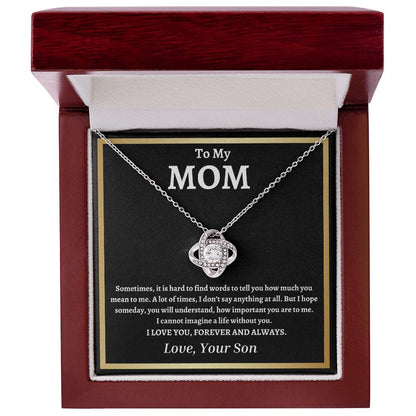 TO MY MOM | Mother's Gift from Son | Love Knot Necklace