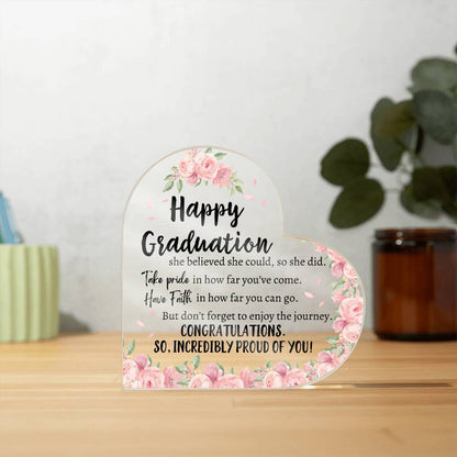 HAPPY GRADUATION | Heart acrylic Plaque