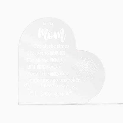 TO MY MOM | Rose Heart Acrylic