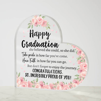 HAPPY GRADUATION | Heart acrylic Plaque