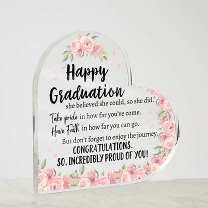 HAPPY GRADUATION | Heart acrylic Plaque