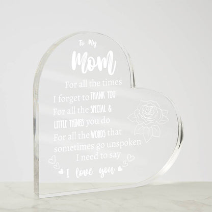 TO MY MOM | Rose Heart Acrylic