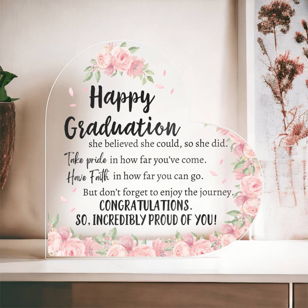 HAPPY GRADUATION | Heart acrylic Plaque