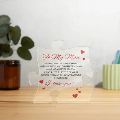 TO MY MAN | PUZZLE PIECE | Acrylic Plaque