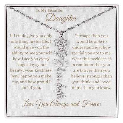 TO MY BEAUTIFUL DAUGHTER | Flower Name Necklace
