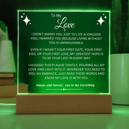 TO MY LOVE | ETERNAL LOVE| Acrylic Plaque