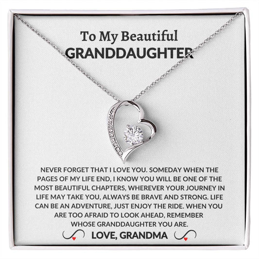 To My Beautiful Granddaughter| Forever Love Necklace