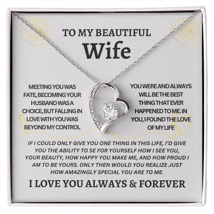 TO MY BEAUTIFUL WIFE | Gift for your Wife | Forever Love Necklace