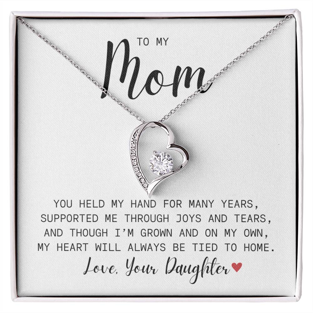 To My Mom| You Held My Hand From Daughter| Forever Love Necklace