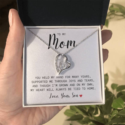 To My Mom| You Held My Hand From Son| Forever Love Necklace
