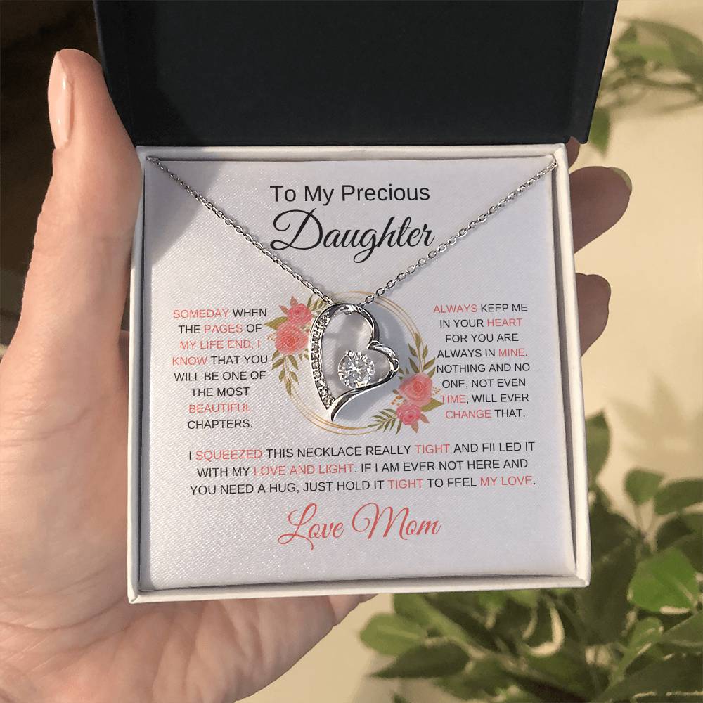 TO MY PRECIOUS DAUGHTER | Love Mom | Heart Necklace