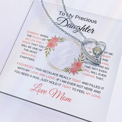 TO MY PRECIOUS DAUGHTER | Love Mom | Heart Necklace