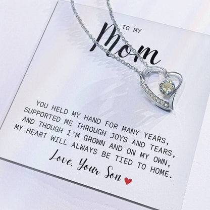To My Mom| You Held My Hand From Son| Forever Love Necklace