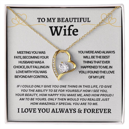TO MY BEAUTIFUL WIFE | Gift for your Wife | Forever Love Necklace