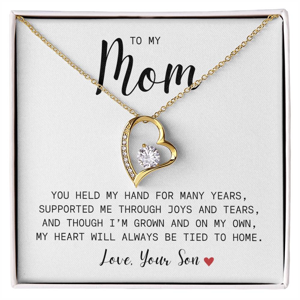 To My Mom| You Held My Hand From Son| Forever Love Necklace