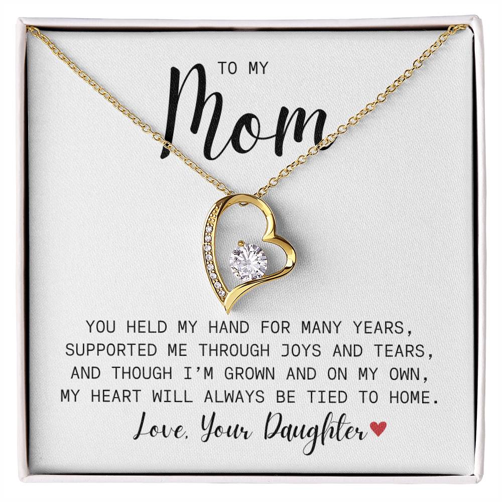 To My Mom| You Held My Hand From Daughter| Forever Love Necklace