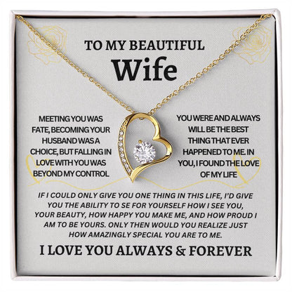 TO MY BEAUTIFUL WIFE | Gift for your Wife | Forever Love Necklace