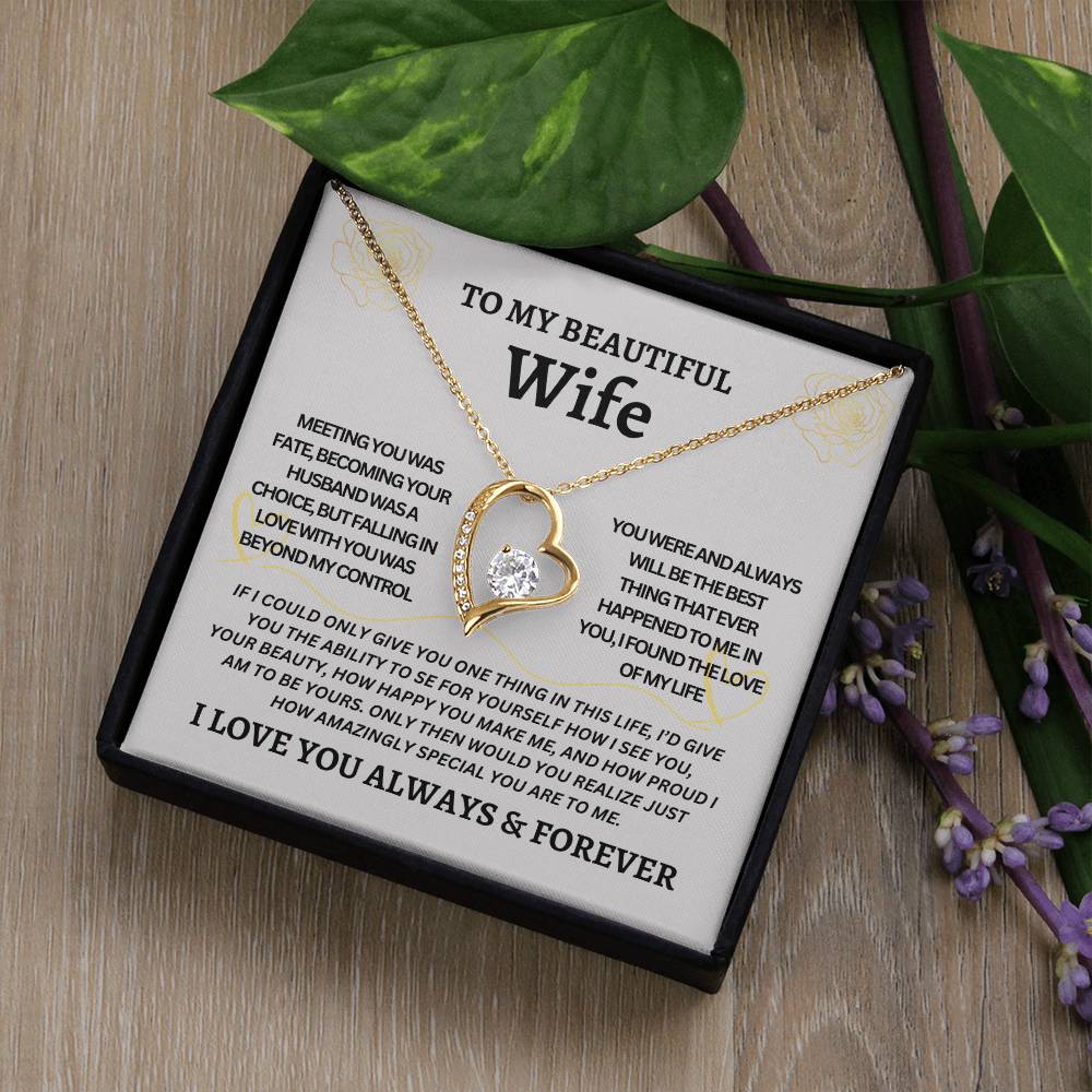 TO MY BEAUTIFUL WIFE | Gift for your Wife | Forever Love Necklace