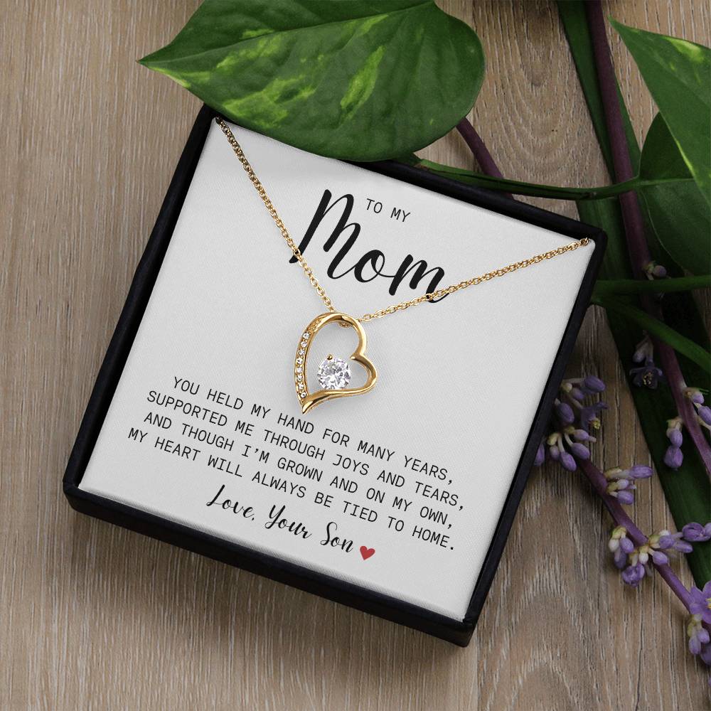 To My Mom| You Held My Hand From Son| Forever Love Necklace